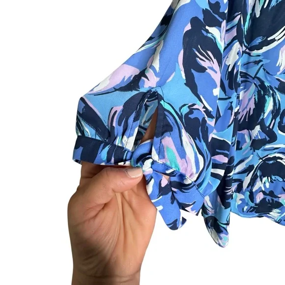 5 for $40 SALE! 
Catherine’s Blue Pink Floral Button Up Blouse 3/4 Sleeve sz 3x - Picture 6 of 8